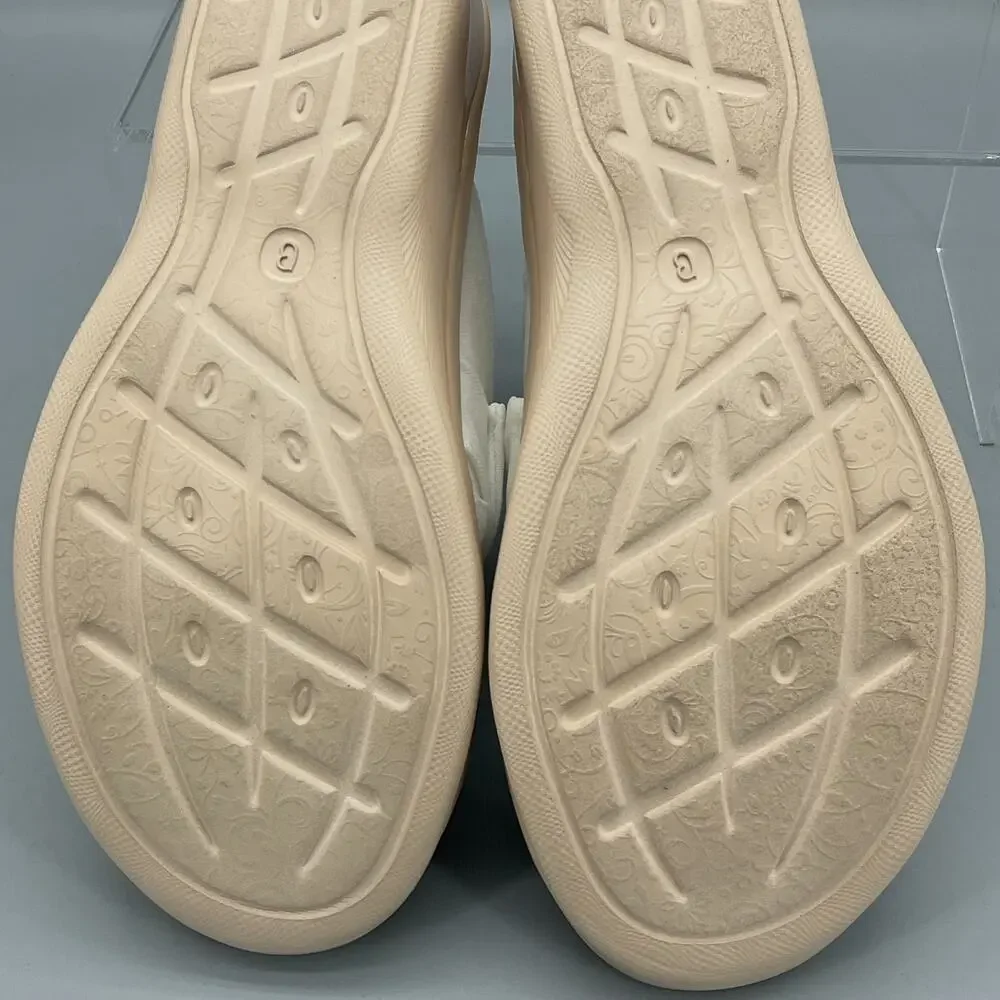 NEW Lifestride Bzees Women’s Smile Wedge Slide Sandals White Size 8.5M